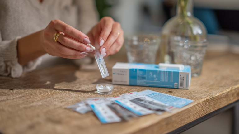 kobieta przeprowadza test